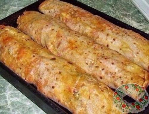 Фаршированный лаваш запечённый в духовке. 05 Фаршированный лаваш запечённый в духовке. 05