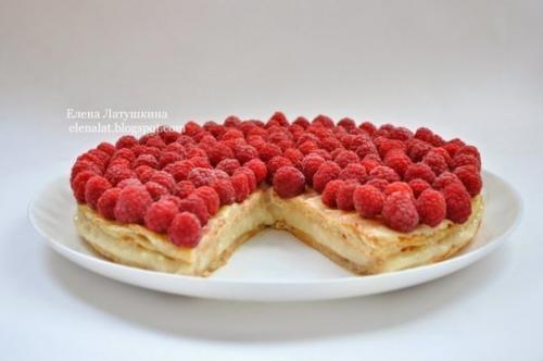 Польский пирог с малиной. 04