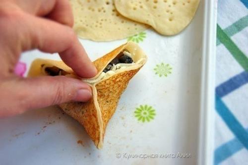 Блинчики с грибами и сыром. 03 Блинчики с грибами и сыром. 03