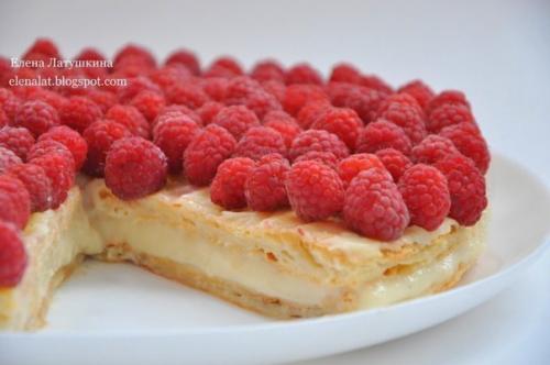 Польский пирог с малиной.