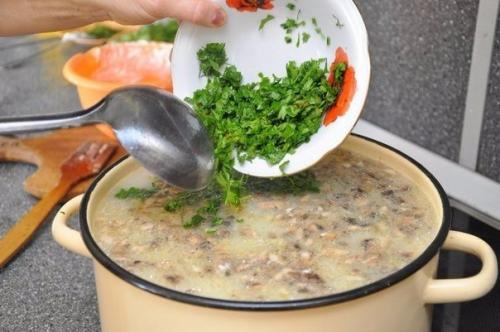 Грибной суп с сыром. 07