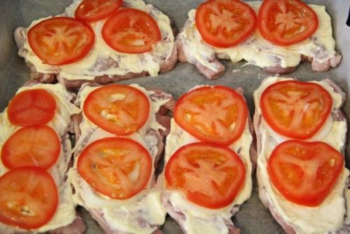 Свинина, запеченная с помидорами и сыром. 04 Свинина, запеченная с помидорами и сыром. 04