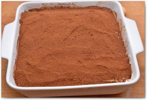 Тирамису.  Ингредиенты:   Какао - порошок для присыпки 20 г. 08