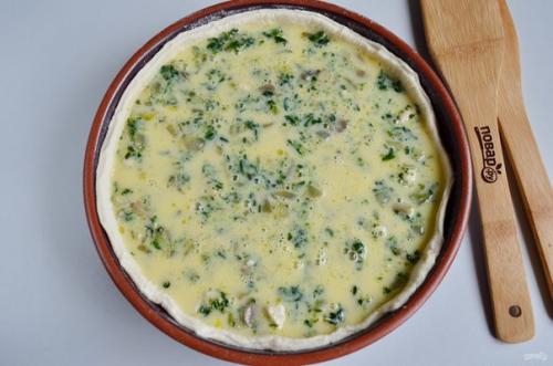 Быстрый куриный пирог со шпинатом и грибами. 06 Быстрый куриный пирог со шпинатом и грибами. 06