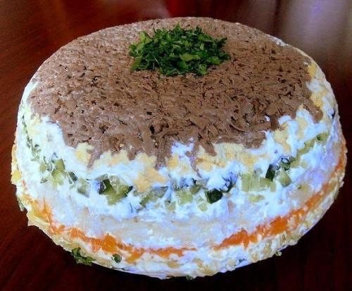 Салат с печенью. Салат с печенью.