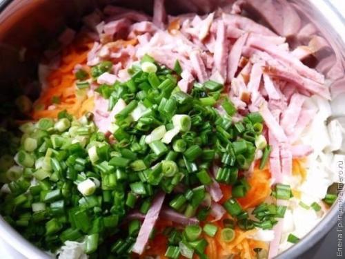 Салат из пекинской капусты с ветчиной. 06