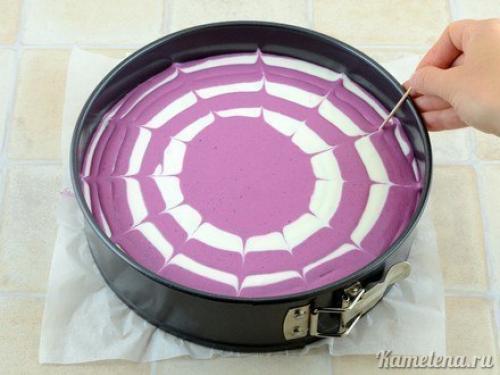 Двухцветный творожный торт (без выпечки). 04 Двухцветный творожный торт (без выпечки). 04