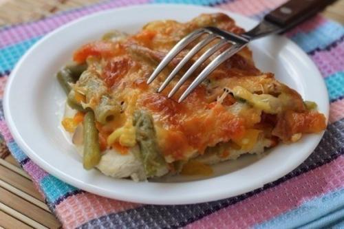 Куриный стейк с овощами. Куриный стейк с овощами.