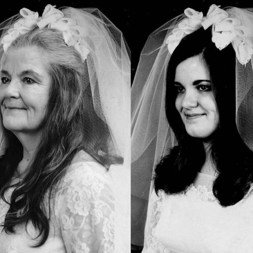 Пожилые супруги повторили свадебную фотосессию спустя 50 лет, напомнив о самом важном в жизни. 02