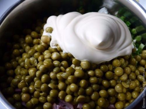 Салат из пекинской капусты с ветчиной. 07