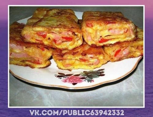 Потрясающий результат.  Лаваш с ветчиной и сыром.