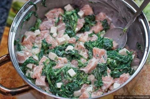 Пирог с семгой, брынзой и шпинатом. 04 Пирог с семгой, брынзой и шпинатом. 04