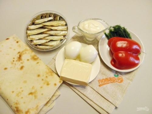 Рулет из лаваша на новый год. 01