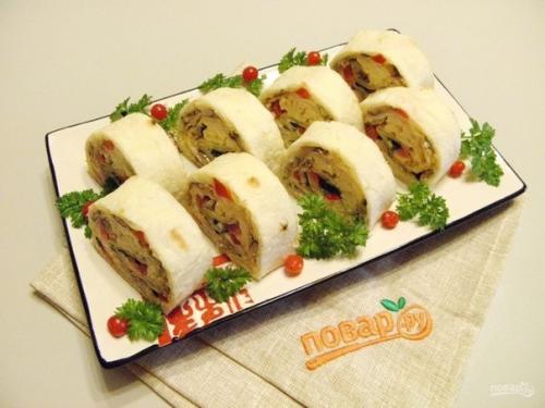Рулет из лаваша на новый год. 06