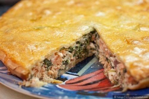 Пирог с семгой, брынзой и шпинатом. 07 Пирог с семгой, брынзой и шпинатом. 07