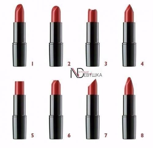 Как определить характер женщины по срезу помады? 

