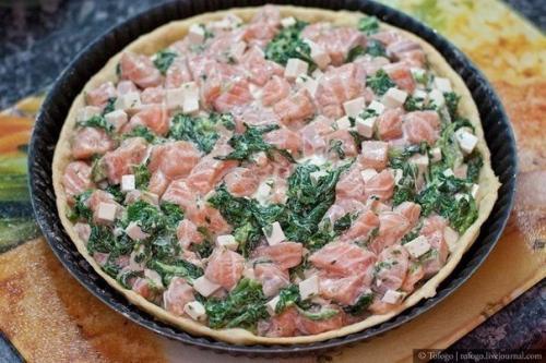 Пирог с семгой, брынзой и шпинатом. 05 Пирог с семгой, брынзой и шпинатом. 05