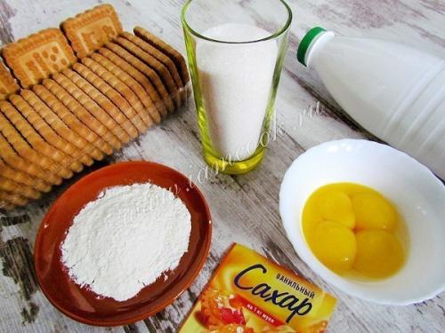 Торт из печенья с заварным кремом. 01 Торт из печенья с заварным кремом. 01