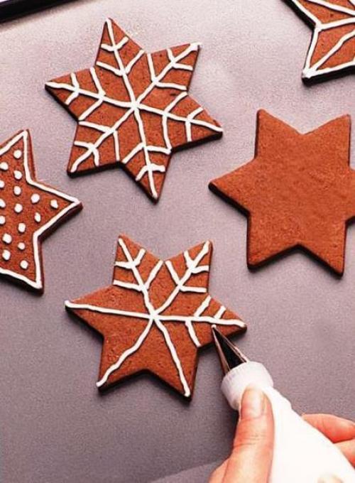 Новогоднее печенье Снежинки из Шоколада. 04 Новогоднее печенье Снежинки из Шоколада. 04
