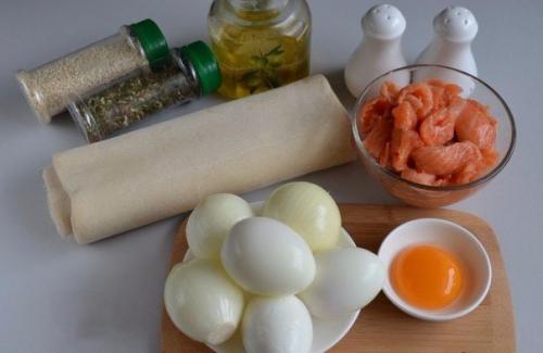 Слоеный пирог с семгой. 01