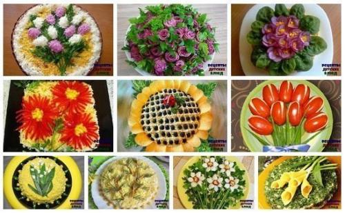 Топ - 10 рецептов праздничных салатов - цветов к 8 марта?