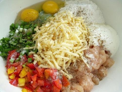 Куриные рубленые котлеты с цветной капустой и болгарским перцем. 02