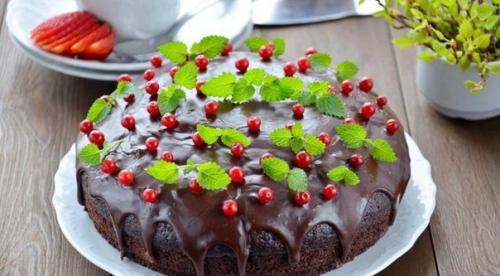 Постный шоколадный пирог с вишневым муссом. 01 Постный шоколадный пирог с вишневым муссом. 01