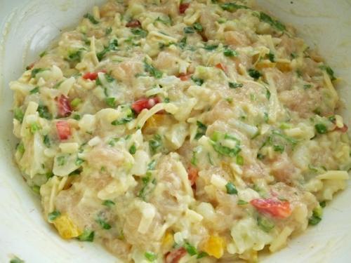 Куриные рубленые котлеты с цветной капустой и болгарским перцем. 03