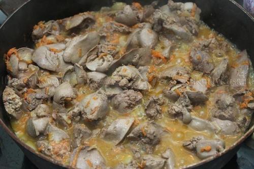 Куриная печень в сметане. 06