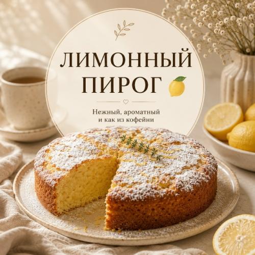 Этот лимонный пирог пахнет уютом, летом и домашней выпечкой.

