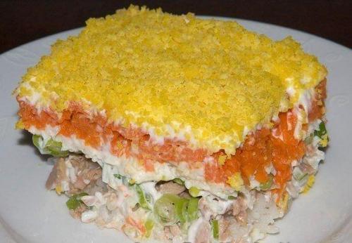 Салат Мимоза.   Ингредиенты: