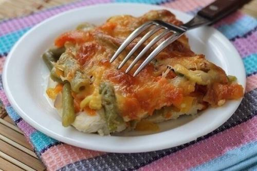 Курица под овощами. Курица под овощами.