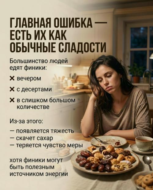 Большинство людей едят финики как обычную сладость. 01