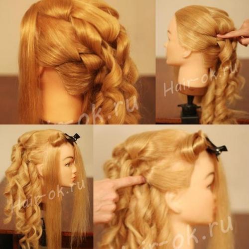 Прическа с каскадными локонами на бок. 04 Прическа с каскадными локонами на бок. 04