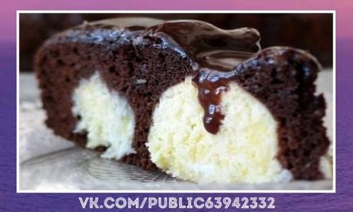 Изумительный рецепт.  Шоколадный пирог с творожными шариками! 06