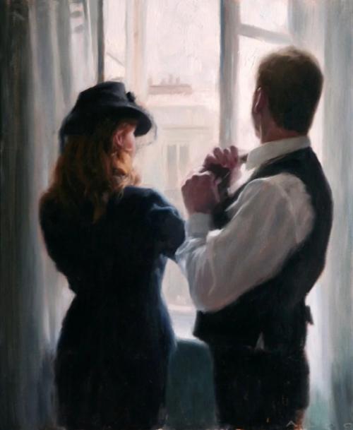 Мужчины и женщины встречаются, общаются и порой влюбляются в картинах британского художника Альдо бальдинга. 03