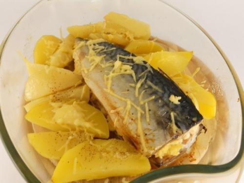 Запеченная скумбрия с сыром. 04 Запеченная скумбрия с сыром. 04