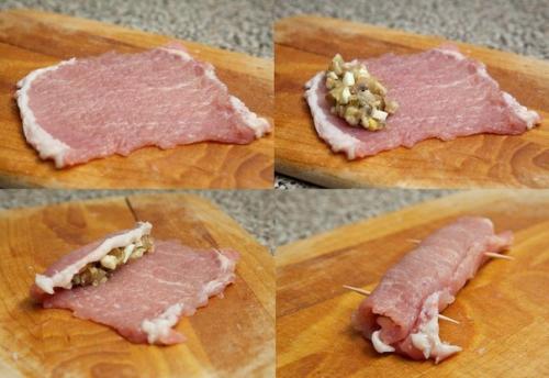 Рулеты из свинины с грибами. 04 Рулеты из свинины с грибами. 04