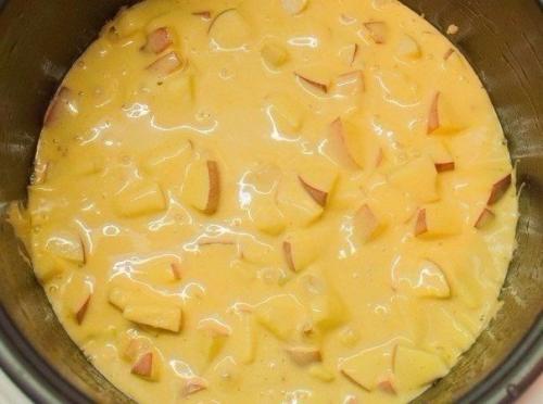 Пышная шарлотка с яблоками в мультиварке. 08 Пышная шарлотка с яблоками в мультиварке. 08