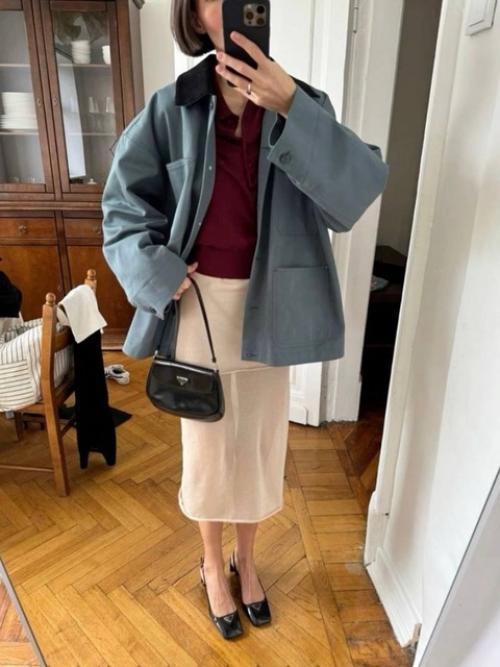 Одним из самых интересных трендов является появление рабочей куртки в гардеробе модниц. 01