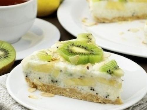 Йогуртовый Низкокалорийный Торт с Киви и Бананом.