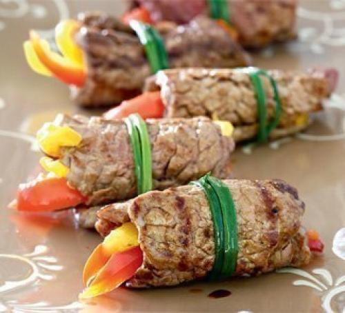 Рулетики из говядины со сладким перцем?