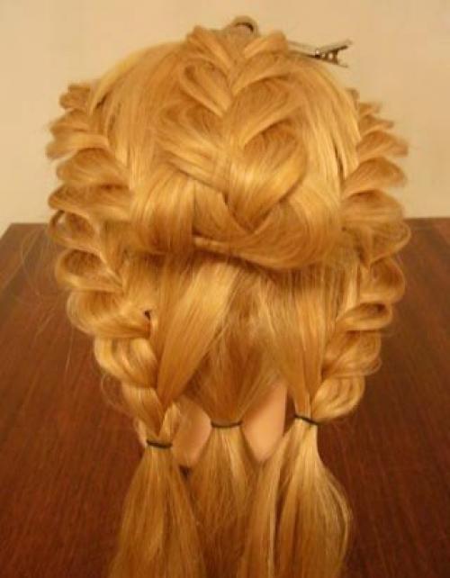 Ажурная прическа. Укладка из трех слоев состоит. 05 Ажурная прическа. Укладка из трех слоев состоит. 05