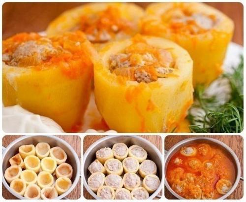 Потрясающая фаршированная картошечка.