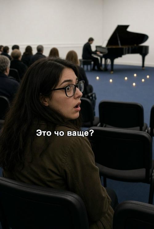 Москвичка отправилась на романтический концерт при свечах, ожидая атмосферу как на красивой афише: рояль, сотни свечей и волшебная обстановка. 05