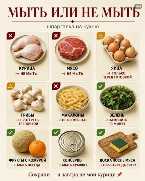 Курицу нельзя мыть перед готовкой. 03