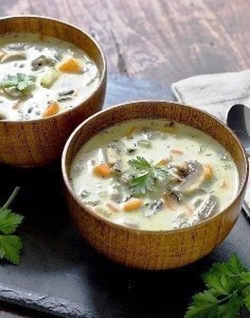 Сливочный суп с рисом и грибами. 03 Сливочный суп с рисом и грибами. 03