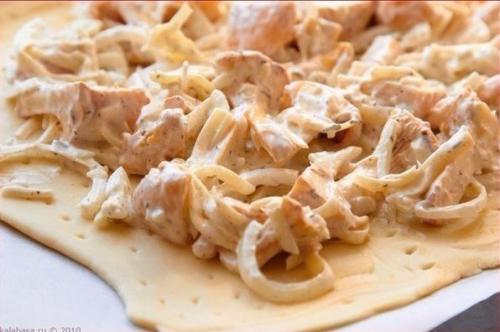 Пирог с грибами, сметаной и сыром. 04 Пирог с грибами, сметаной и сыром. 04