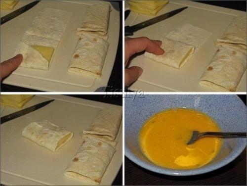 Лаваш с сыром в яйце. 01