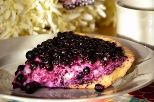 Пирог с творогом и черникой. 05